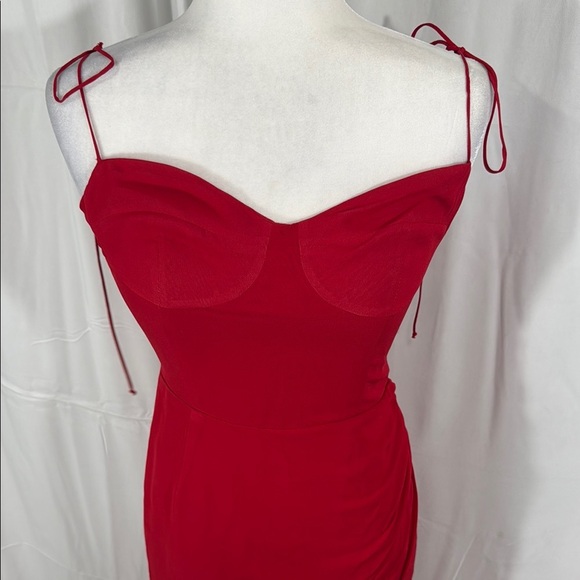 Reformation Kourtney Cherry Sweetheart Neck Ruched Maxi Dress Size 4 NWT - Picture 4 of 11